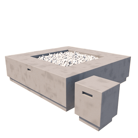 Square 50k Btu White Outdoor Gas Fire Pit Table With Tank Holder image