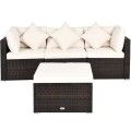 4 Pcs Patio Rattan Wicker Sofa Furniture Set image