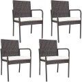 4 Pcs Outdoor Patio Rattan Dining Chairs Cushion0ed Sofa image