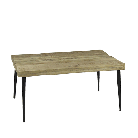 Mango Wood And Hammered Iron Coffee Table image