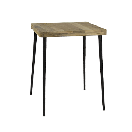 Mango Wood And Hammered Iron Cafe Table image