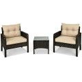 3pcs Outdoor Patio Rattan Conversation Set image