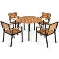 5 Pcs Patio Dining Chair Set With Umbrella Hole image