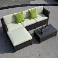 Outdoor Patio 5pc Furniture Sectional Pe Wicker Rattan Sofa Set Deck Couch-Brown image